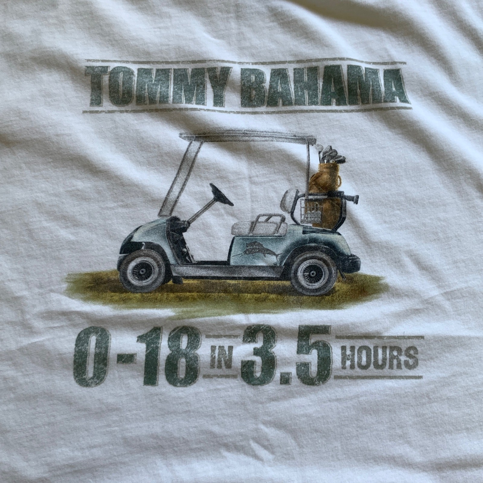 Tommy Bahama Relax Mens White Golf Cart Graphic T-Shirt Large 0-18 in 3.5 Hours gallery