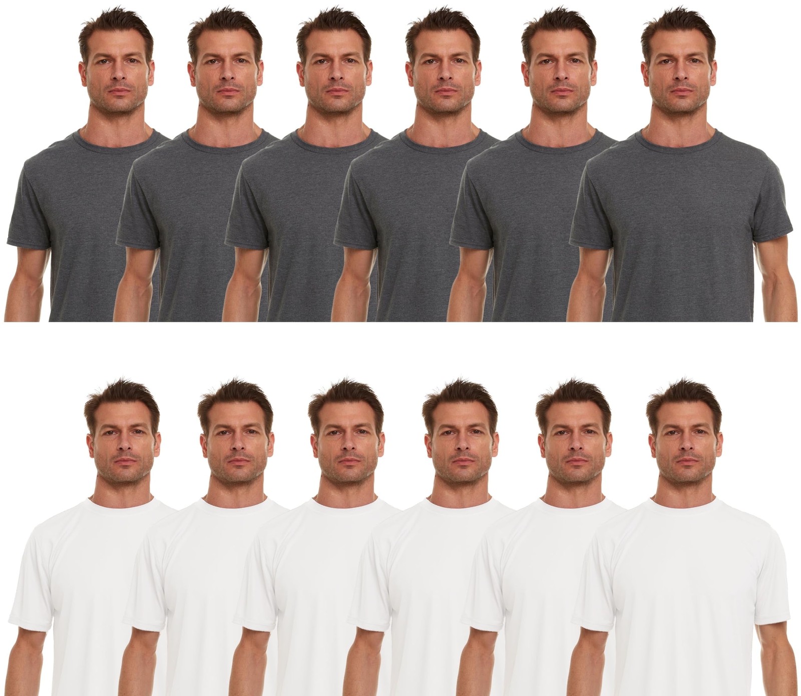BILLIONHATS 12 Pack Men's Solid Colors Cotton T-Shirts Short Sleeve Lightweight gallery
