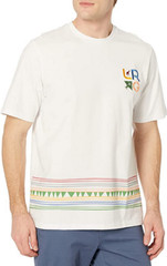 LRG Mens Striped Solid Icon Short Sleeve Knit Tee in White Size XL