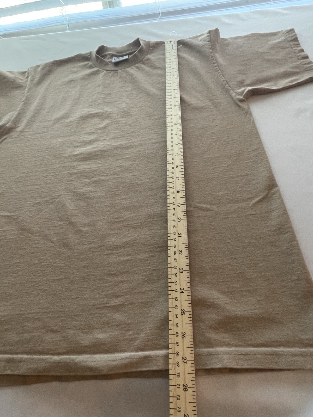 Pro Club Men's Heavyweight T-Shirt Crew Neck Short Sleeve Cotton Knit Beige L gallery
