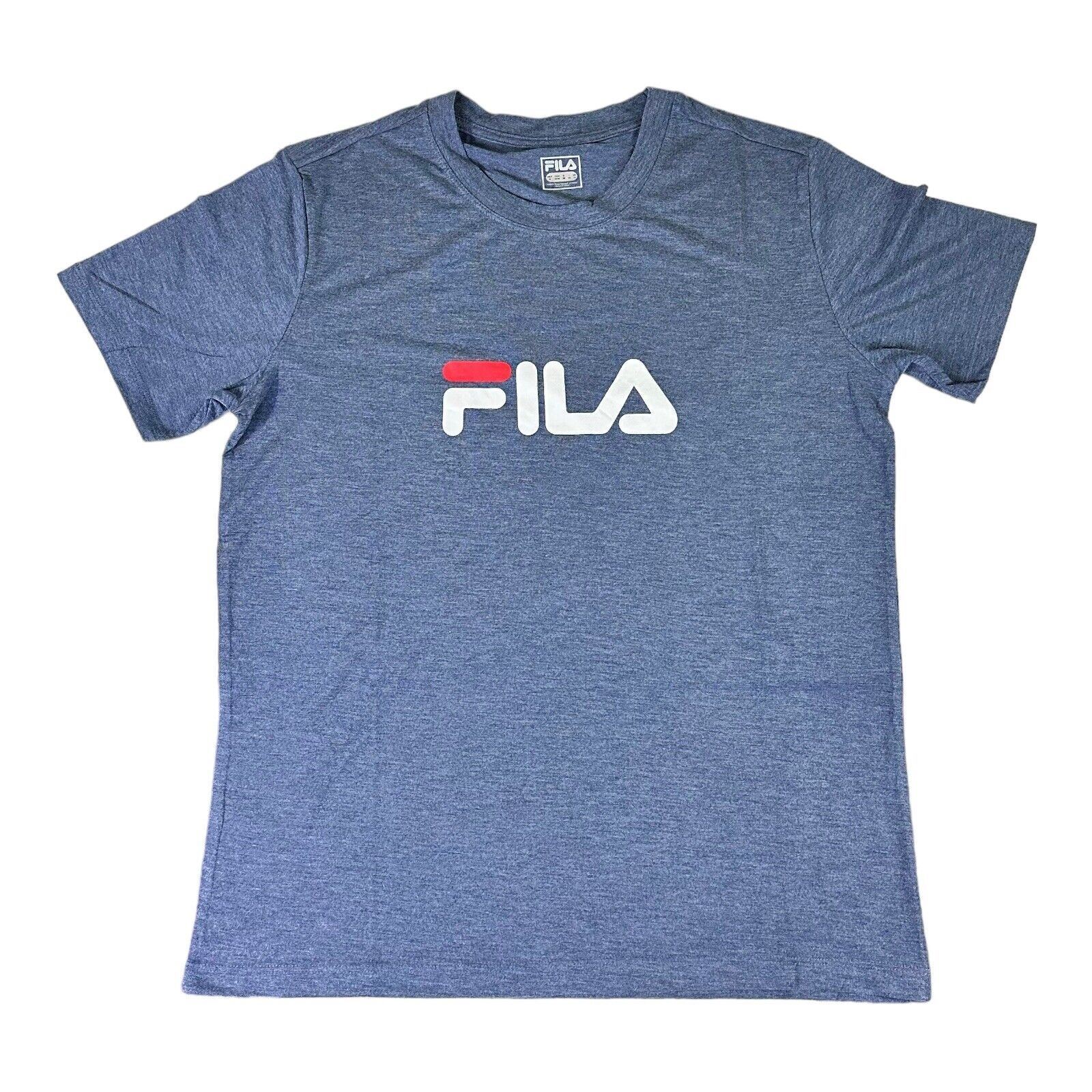 Fila Men’s Logo Crew Neck T Shirt Heather Blue