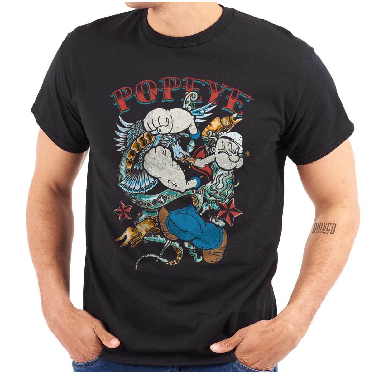 Popeye the Sailor Man Traditional Tattoo Womens or Mens Crewneck T Shirt Tee gallery