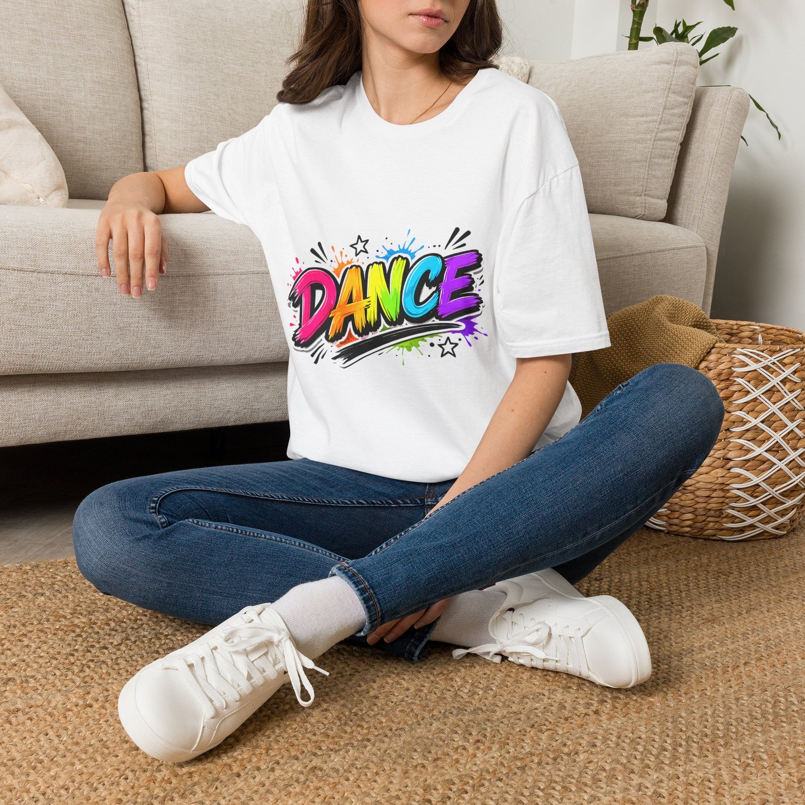 Rainbow Graffiti DANCE T-Shirt | Colorful Street Art Tee gallery