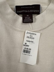 Johnston & Murphy NWT Men’s Medium Shirt Taupe 100% Silk Short Sleeve Pull Over