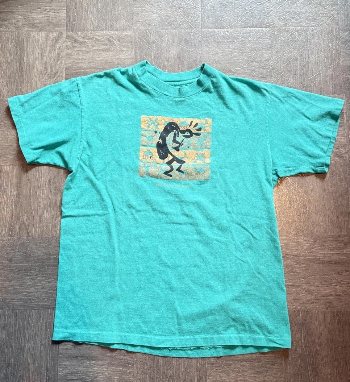 Vintage Hanes Beefy-T Medium Kokopelli Graphic Crew Neck T-Shirt Made in USA gallery
