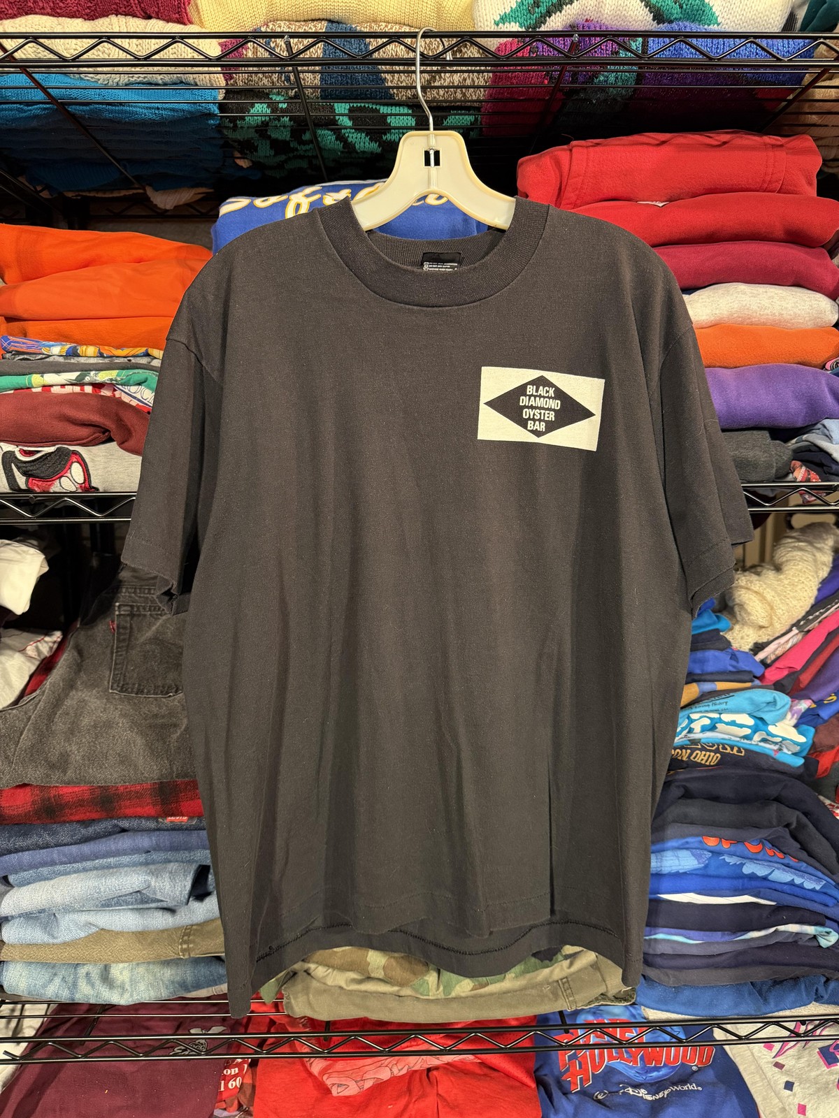 Vintage Black Diamond Oyster Bar Shirt Mens XL Black Screen Stars Best Texas 90s gallery
