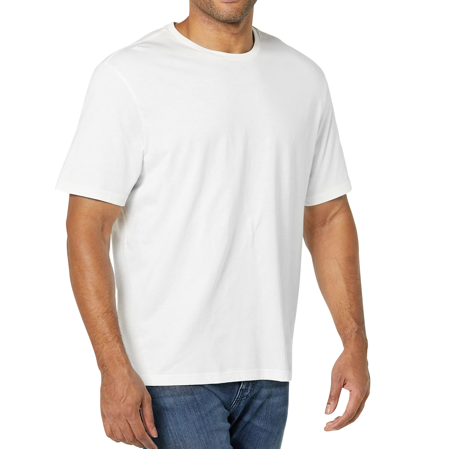 New Men's Heavy Short Sleeves Cotton Plain Crew Neck T-Shirt Casual Black M-XL gallery