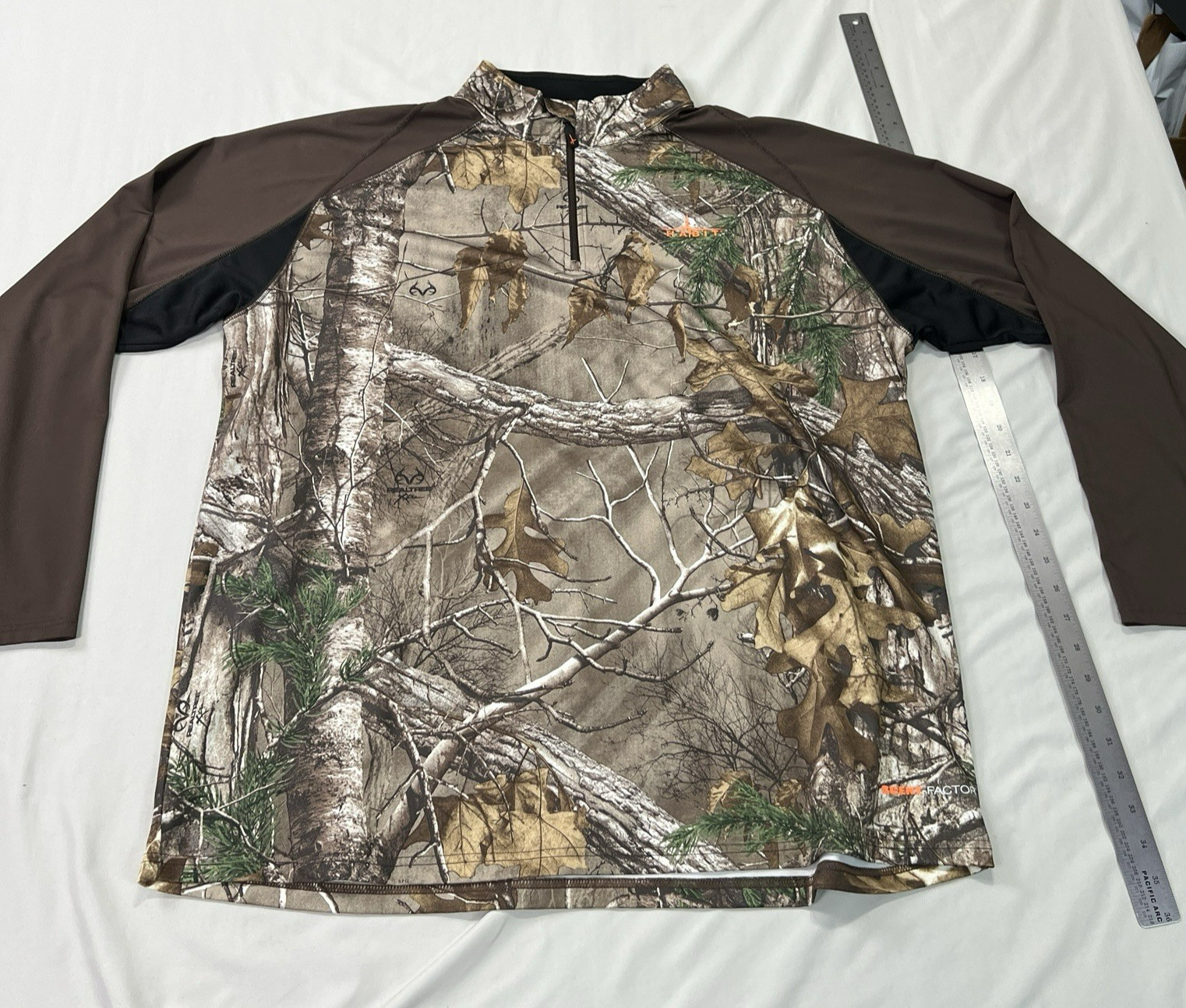 Habit Realtree Camo Shirt Mens XL Quarter Zip Scent Factor Long Sleeve Hunting