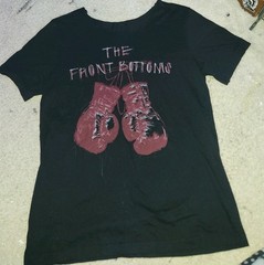 Size Black The Front Bottoms Graphic CUT OFF SHOULDER Neck Short Sleeve T-Shirt