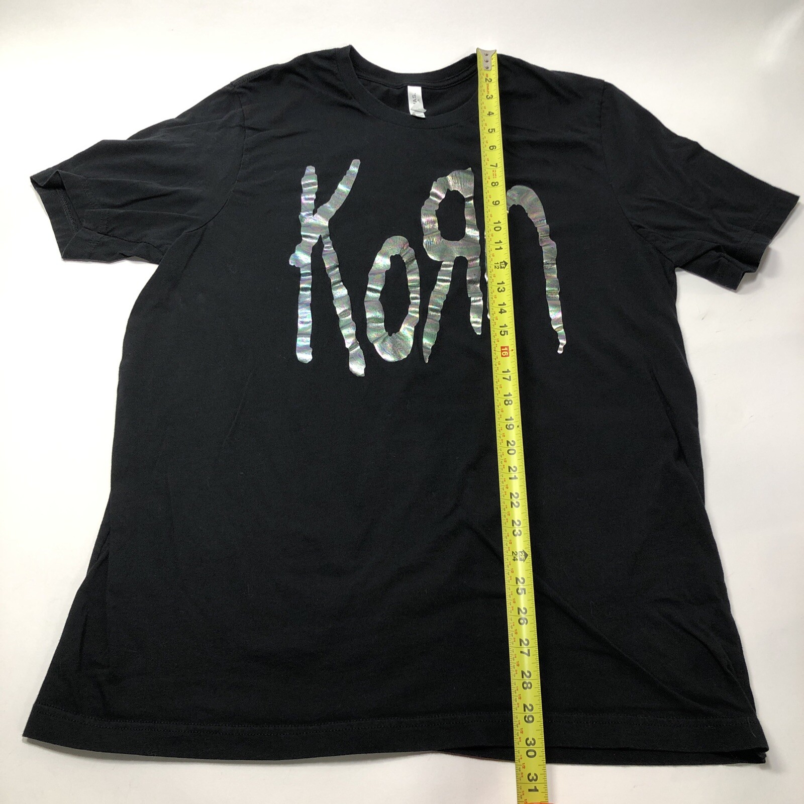 Korn Shiny Oil Slick Band Logo size 2XL XXL Black T Shirt gallery