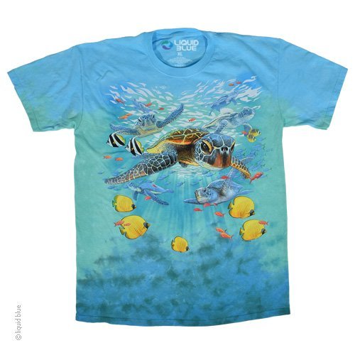 AQUATIC NATURE-SEA TURTLES-FISH-TIE DYE T-SHIRT S-M-L-XL-XXL Hawaii gallery