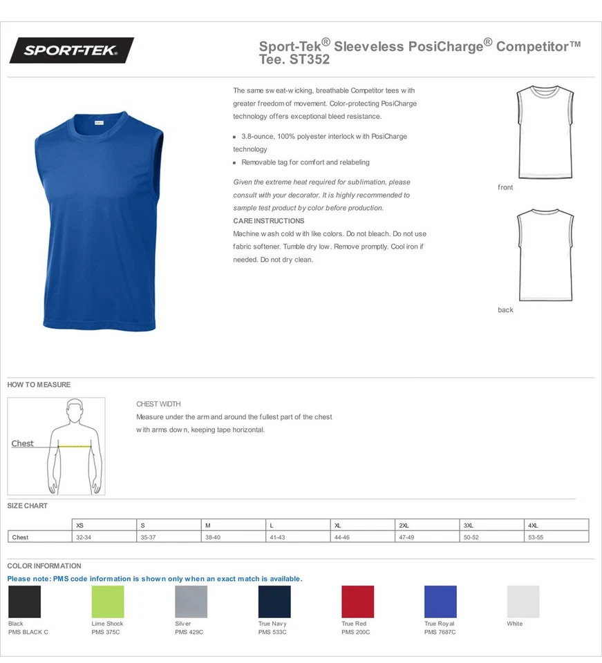 Sport-Tek Mens Sleeveless Dri-Fit Competitor Moisture Wicking T-Shirt gallery