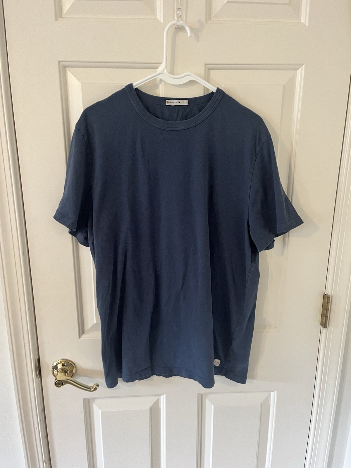 Marine Layer Men’s Short Sleeve Blue T Shirt Large Cotton And Recycled Cotton gallery