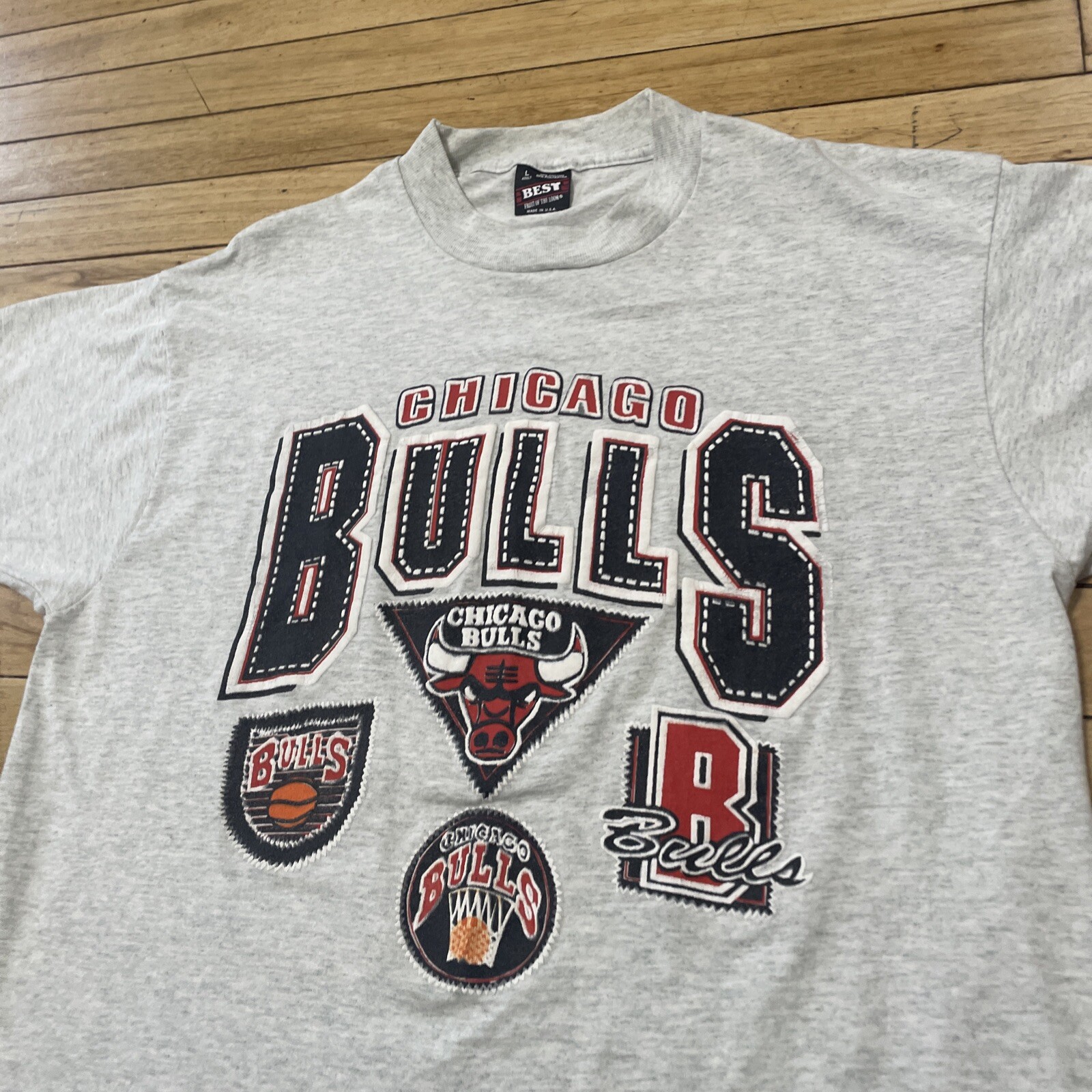 Vintage 90s Single Stitch Shirt Men L Chicago Bulls NBA Basketball USA Graphic L gallery