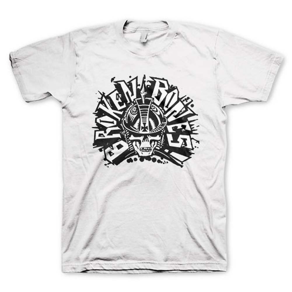 Men's Broken Bones Classic Skull Logo White Tee T-shirt Large White gallery