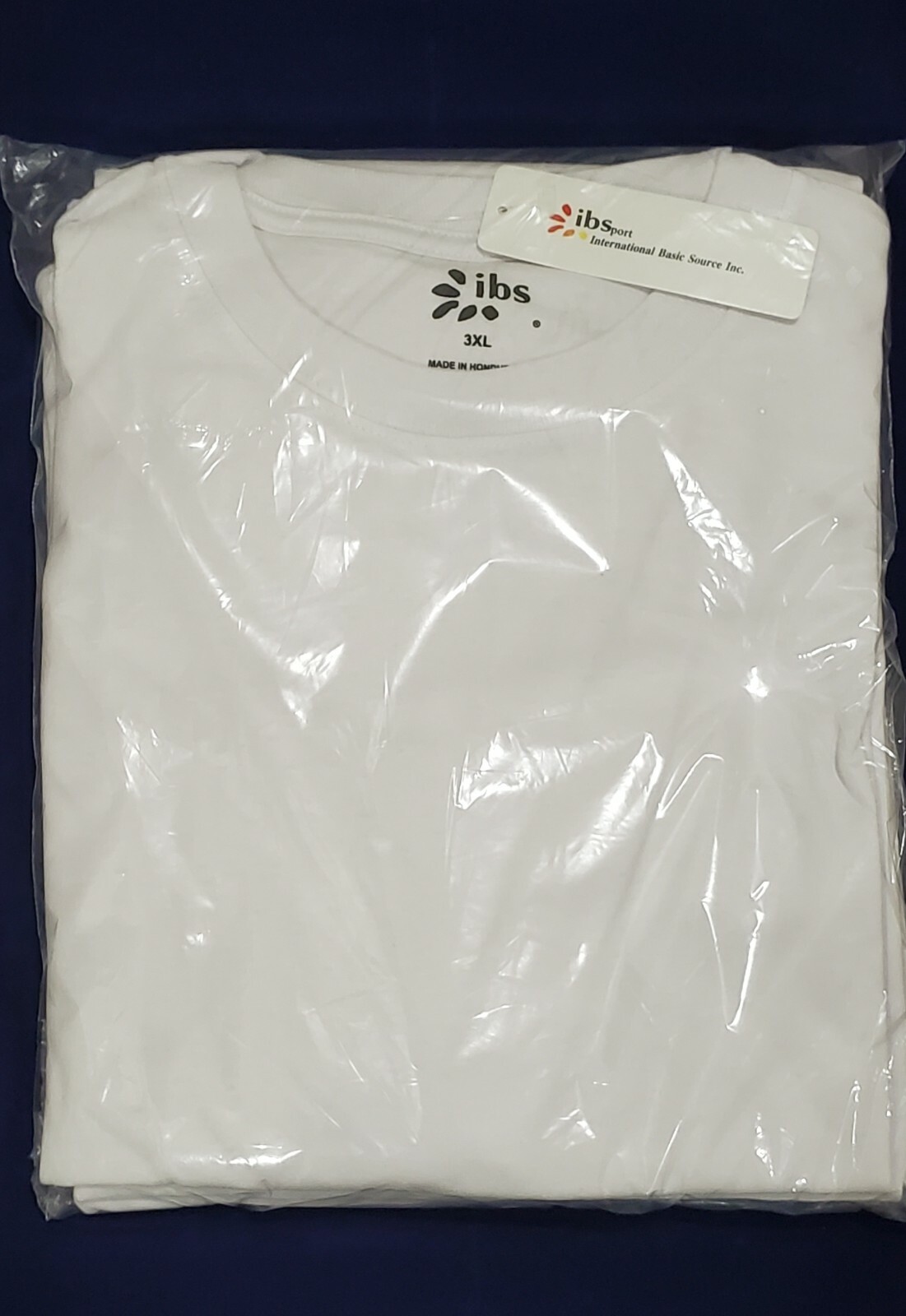 IBS Short Sleeve White Color men`s T Shirt Size 3XL- 3 PCS – New in Package