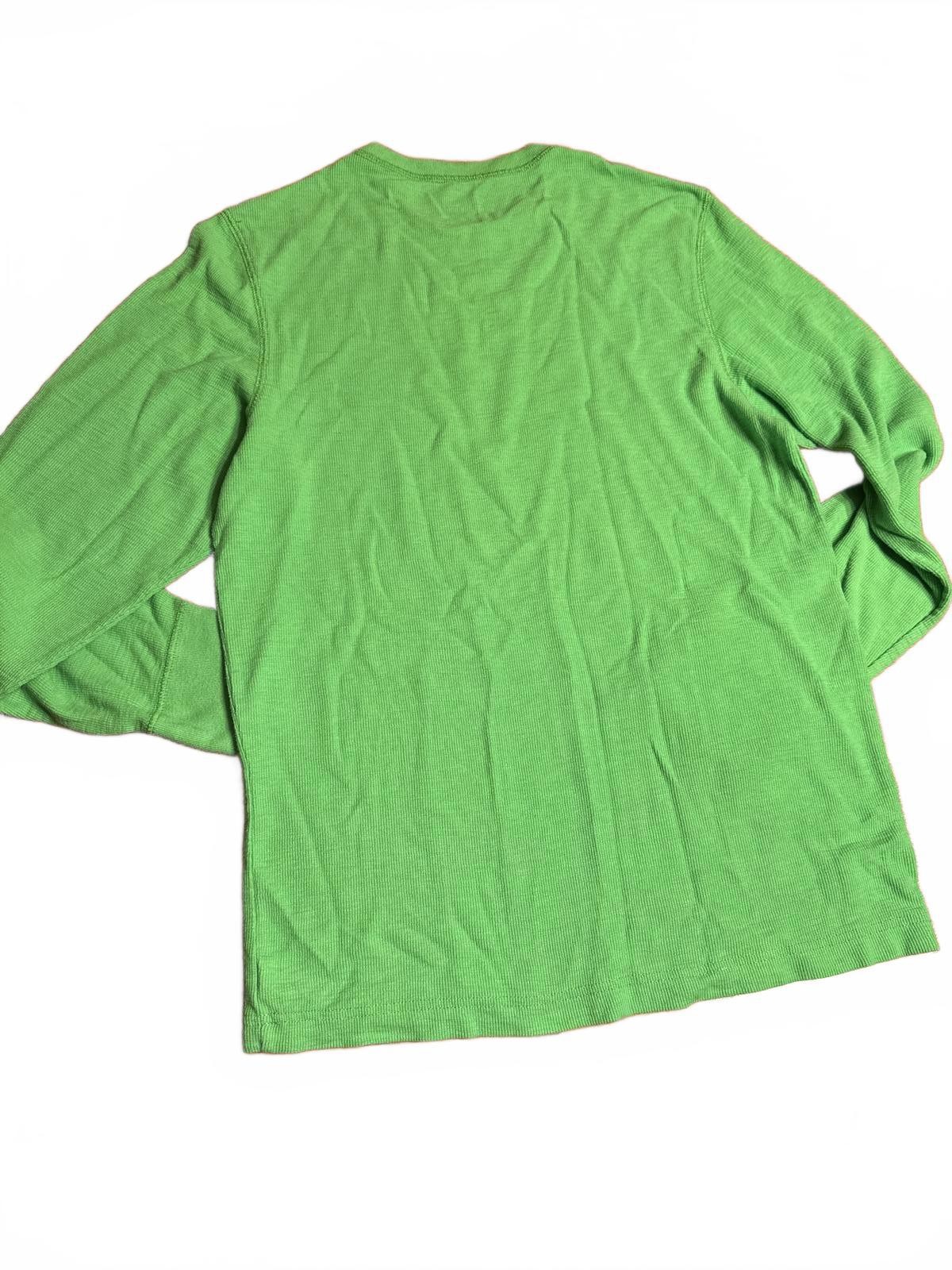 Mens American Eagle Lime Green Y2K Long Sleeve Eagle Fall Winter TShirt Sz Large gallery