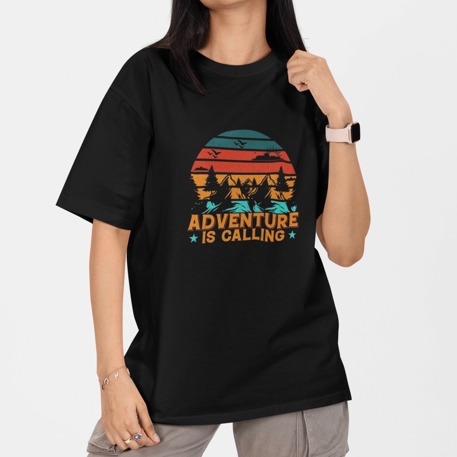 Adventure Is Calling T Shirt Camping Hiking Outdoor Vintage Graphic Tee gallery