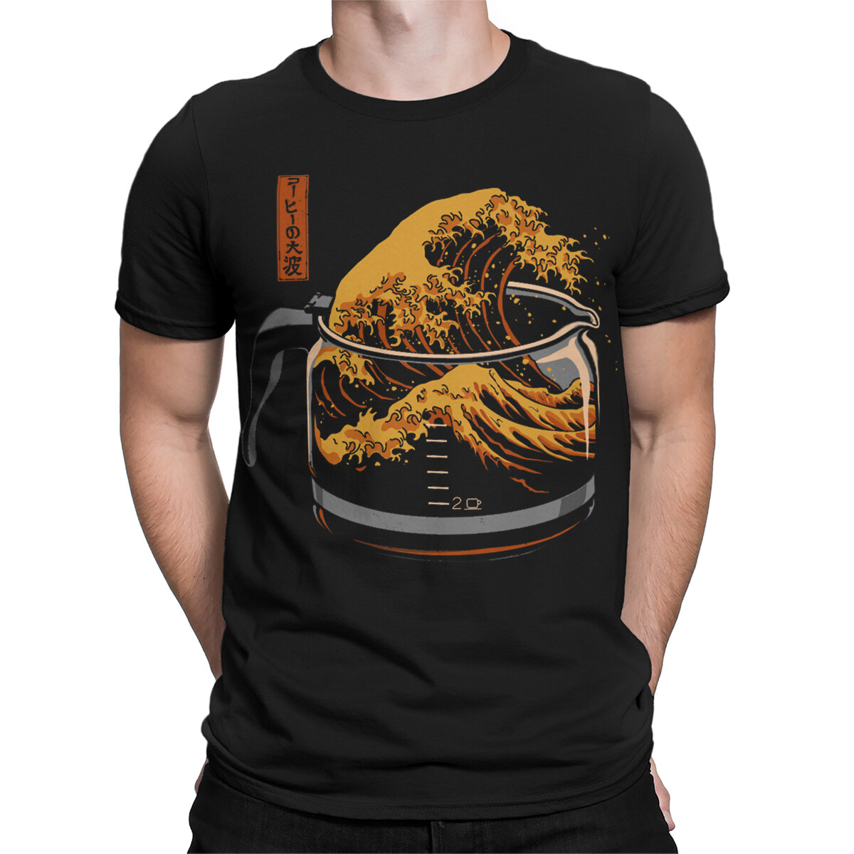 The Great Wave Of Coffee Japanese Drink Funny Mens Womens T-Shirts Top #T510 gallery
