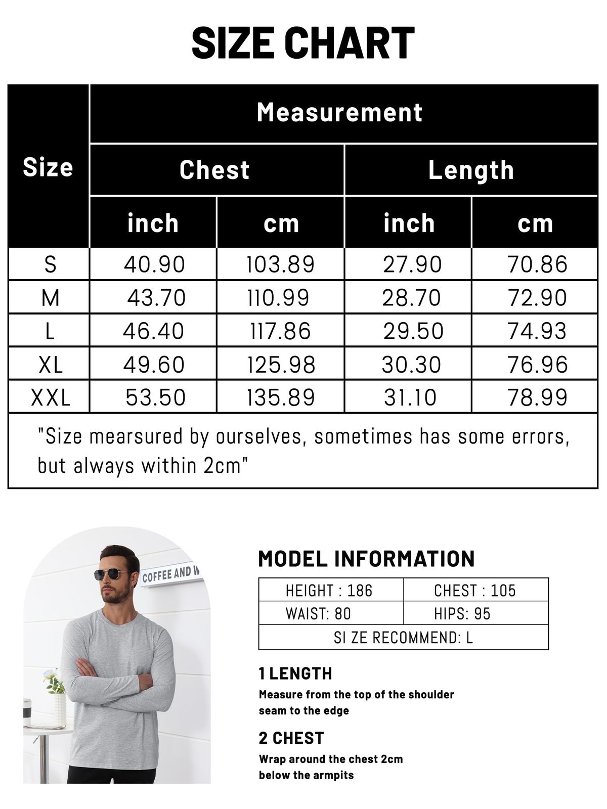Men's Crew Neck Shirt Long Sleeve Cotton Soft Comfort Lightweight Casual T-Shirt gallery