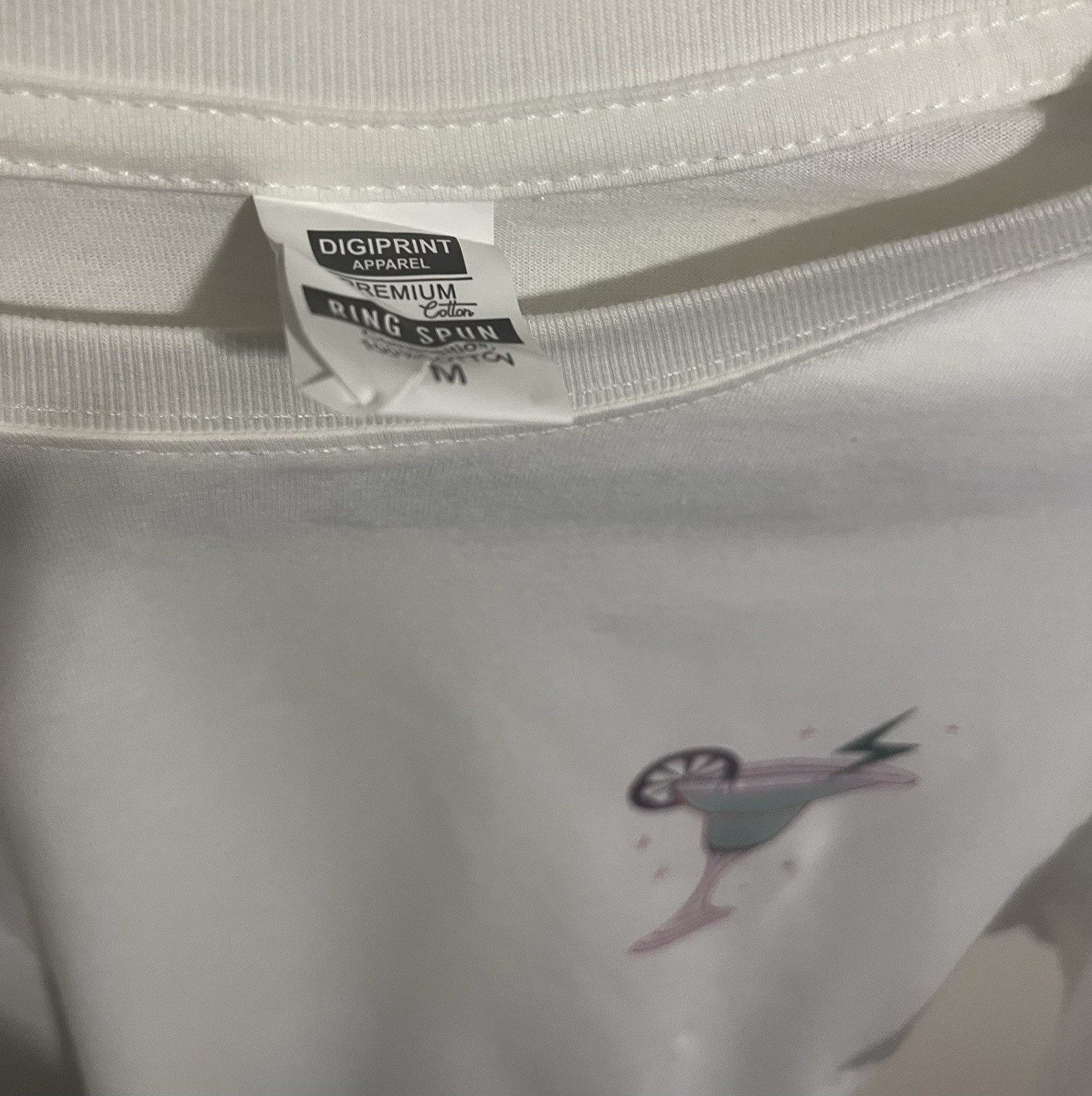 DIGIPRINT APPAREL Premium Cotton Graphic White Men's T-Shirt Crew Neck Size M gallery