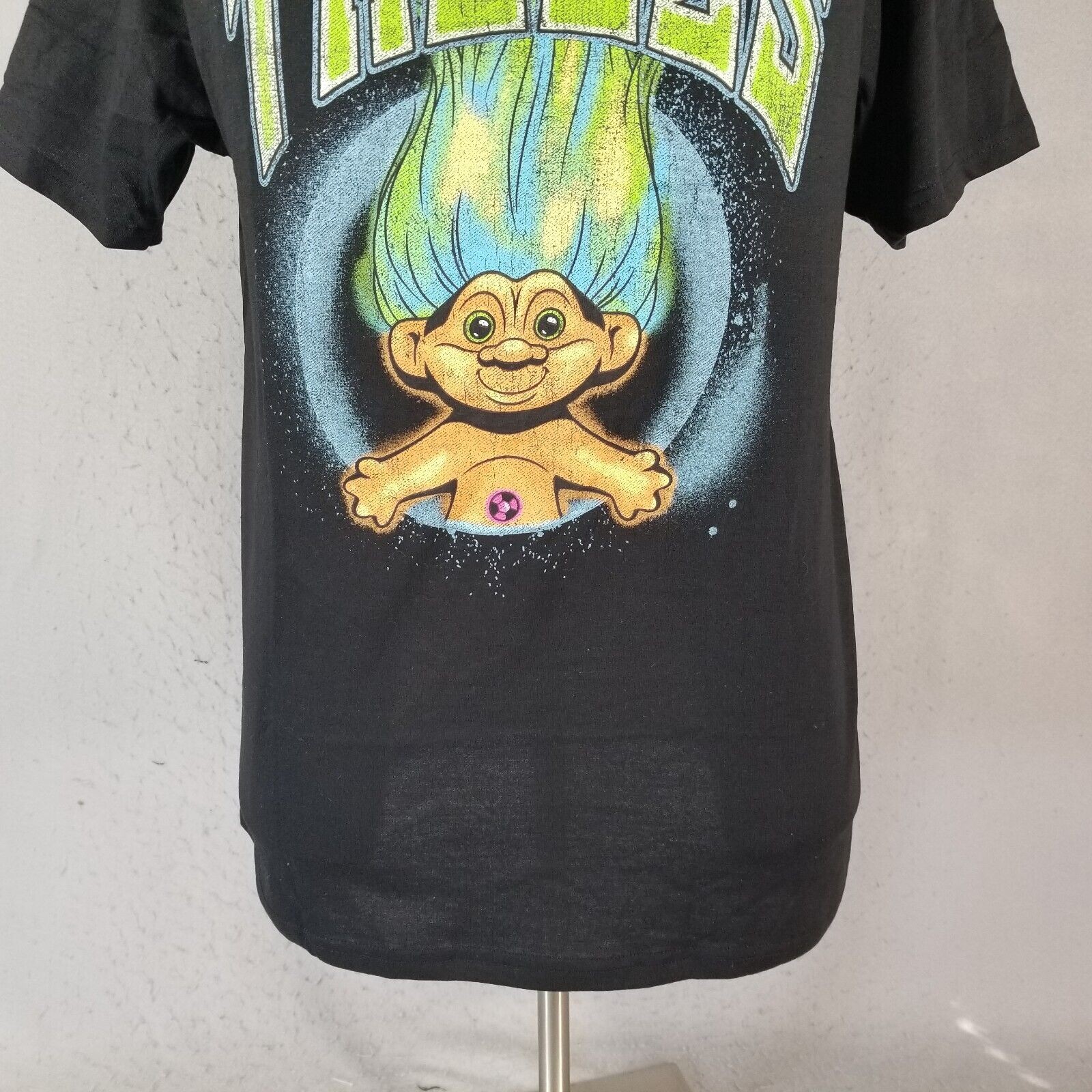 Dreamworks Good Luck Trolls Shirt Mens Large Black Short Sleeve Retro New gallery