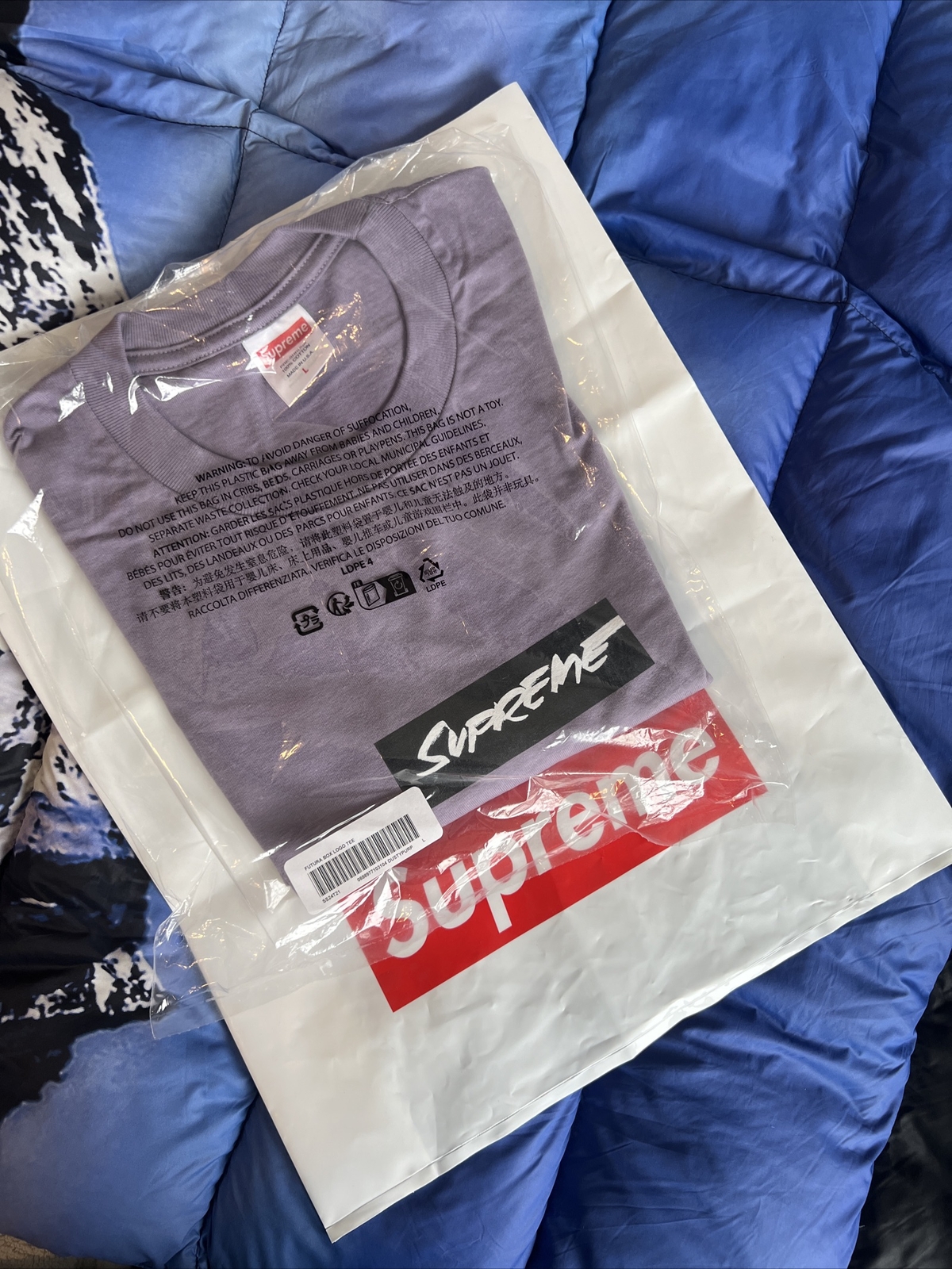 Supreme Futura Box Logo Tee T-Shirt Size Large Dusty Purple SS24 New DS 2024