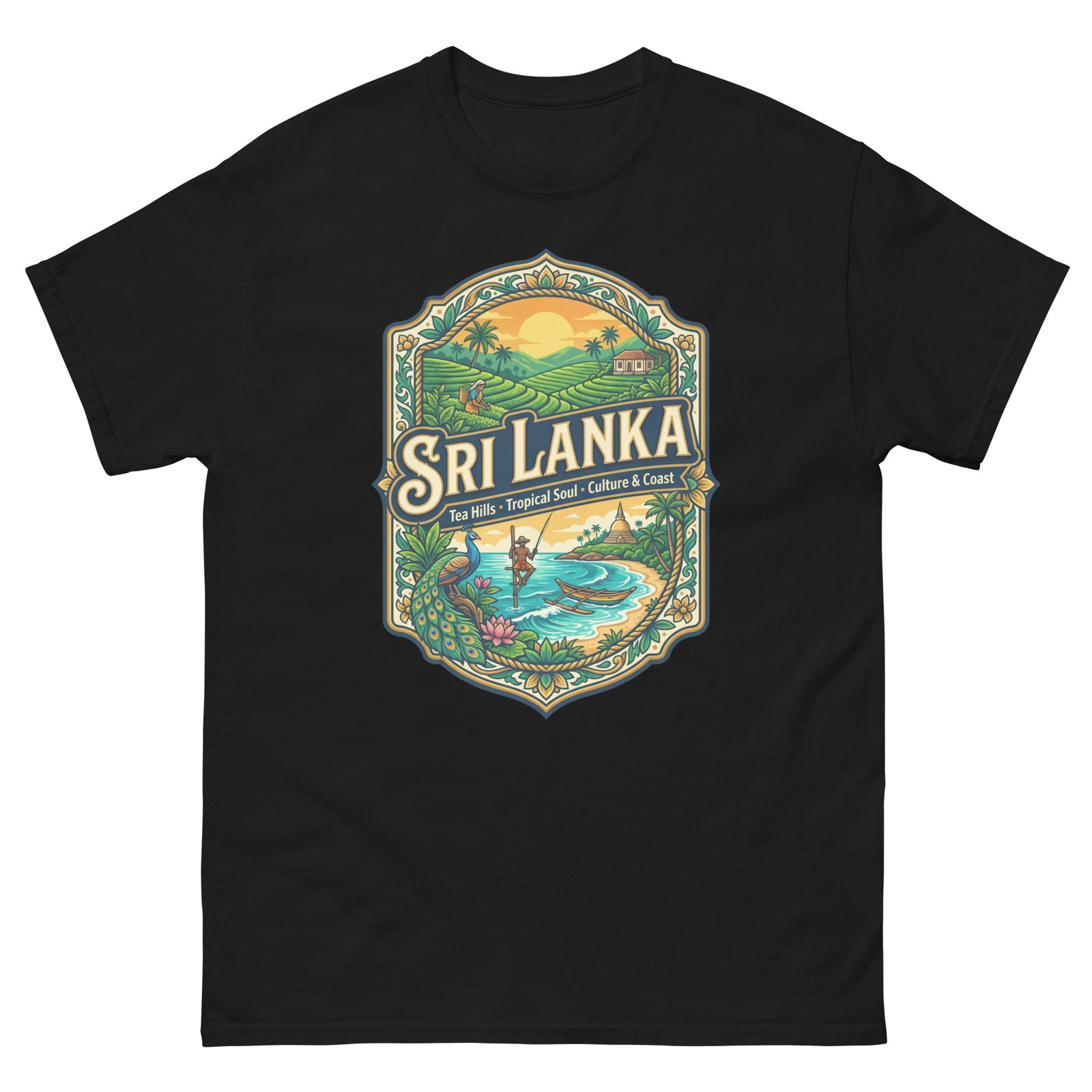 Sri Lanka Tropical Graphic T-Shirt Unisex Travel Tee