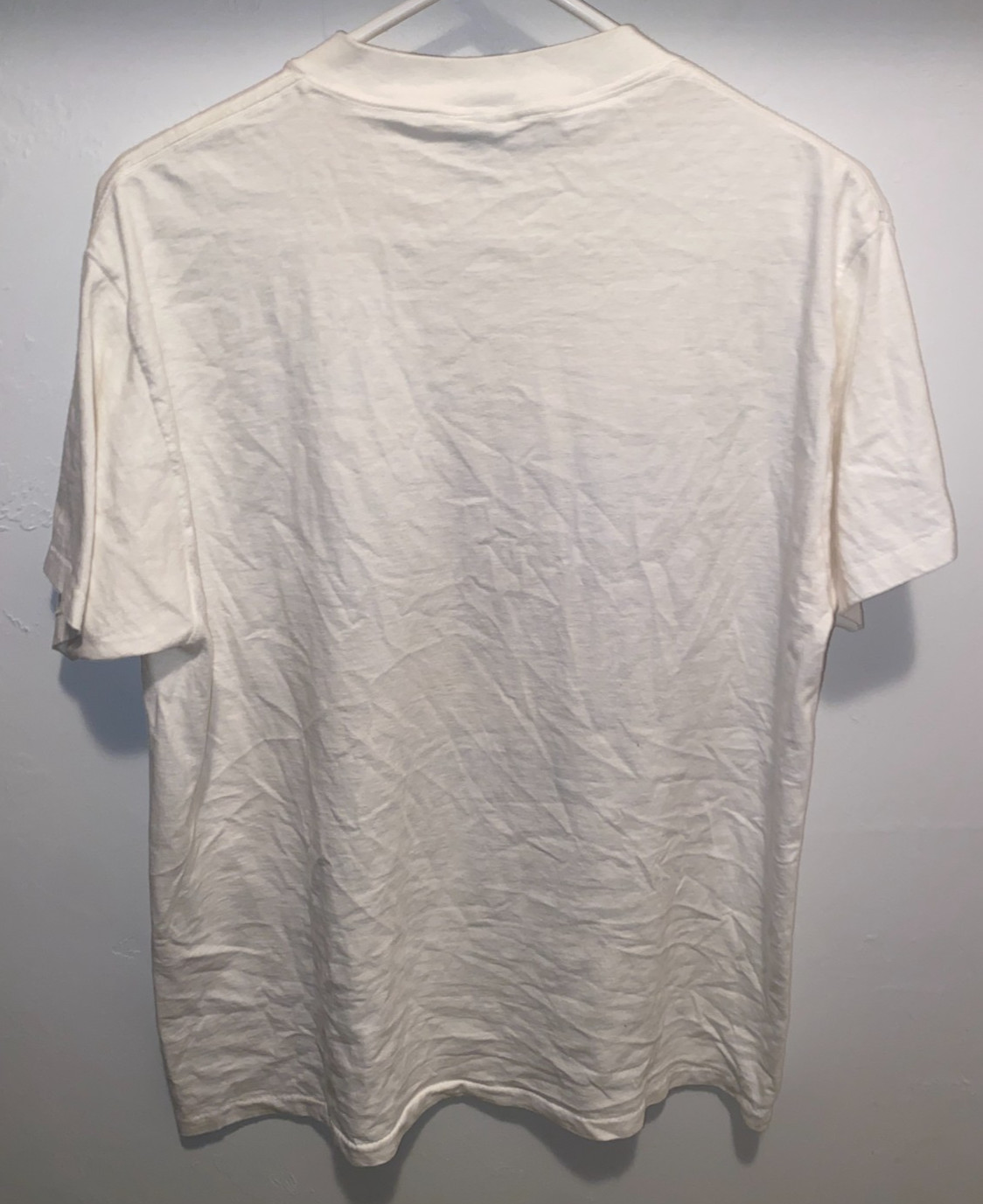 Oneita Shirt Mens L White Vintage USA Maine VTG Tee Travel Vacation Lake Forest gallery