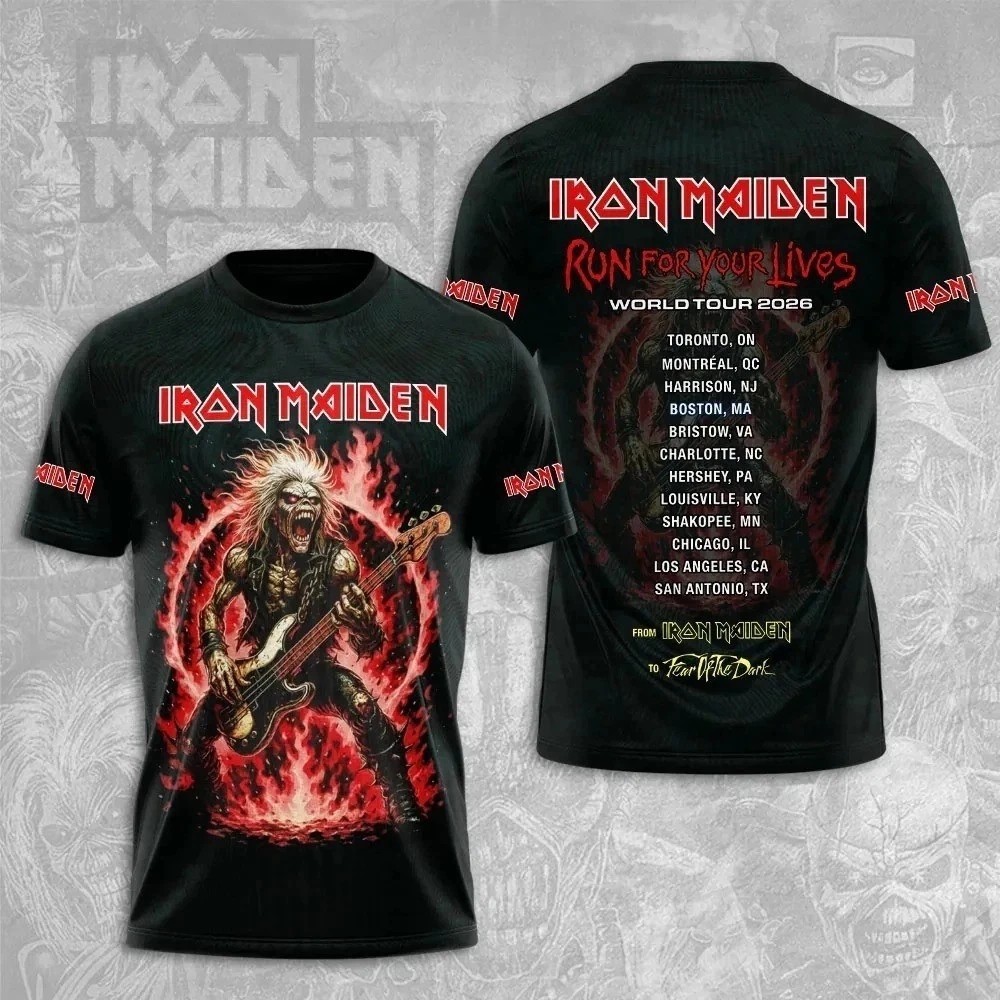 Iron Maiden 3D Apparel 2026 Tour Run For Your Lives Shirt Unisex S-5XL WA5874 gallery
