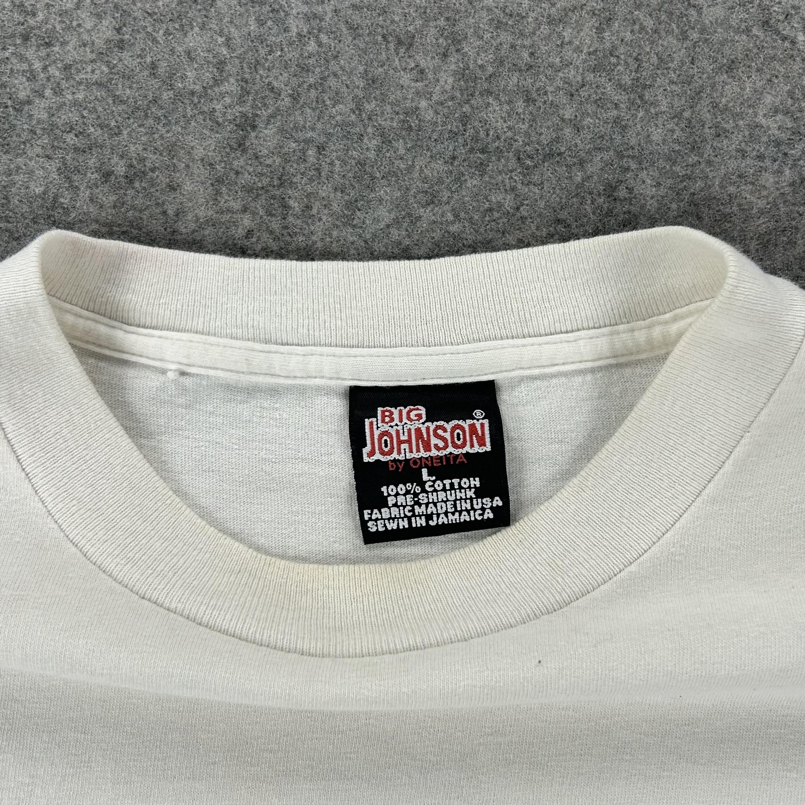 Vintage Big Johnson Drivers Funny Golf Shirt Mens Large White Humor Cartoon 90s gallery