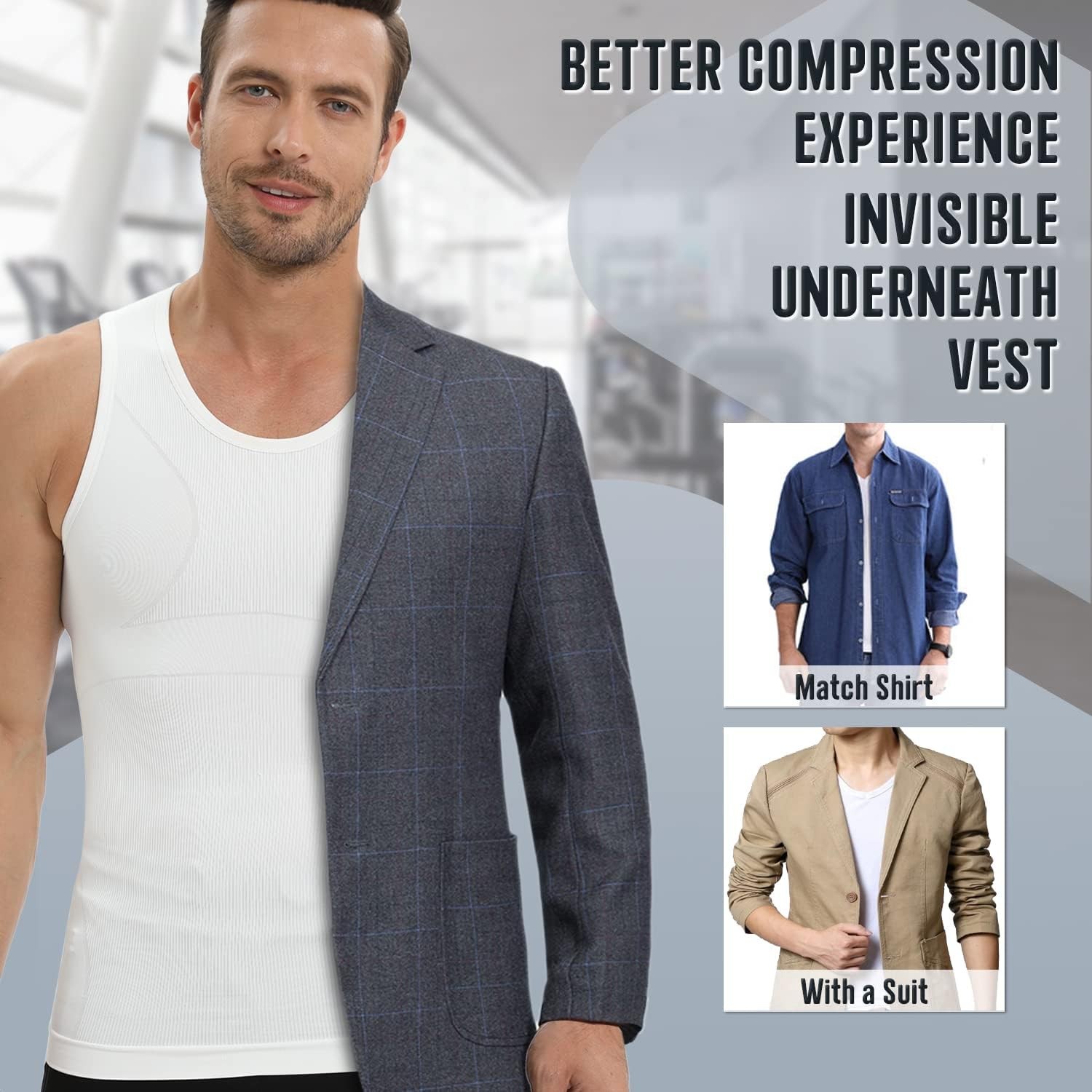 Slimming Compression Shirt for Men Gynecomastia Body Shaper Vest Undershirt Tank gallery