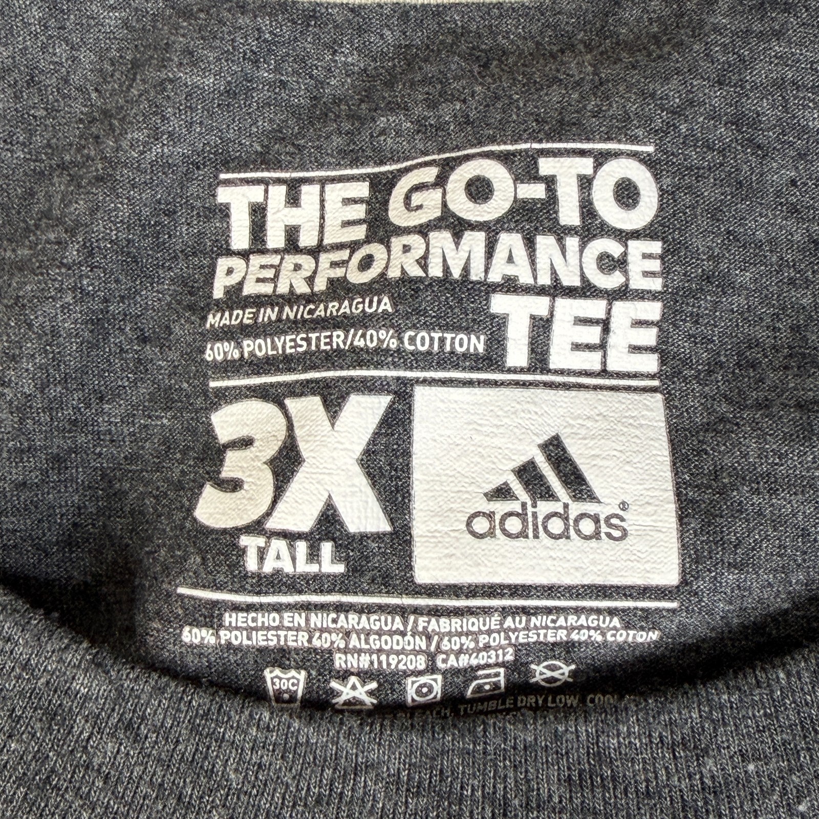 Adidas The Go-To Tee Mens 3XT TALL Gray Cllimalite Cotton Crew Neck Graphic gallery
