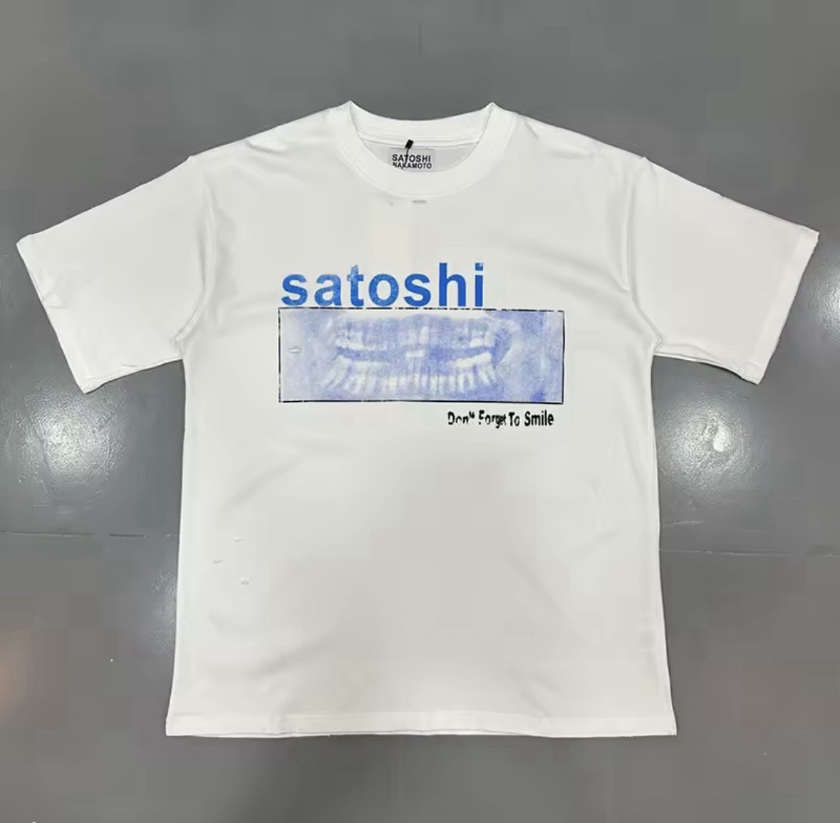 SATOSHI NAKAMOTO Logo T Shirt Men Large White Crew Neck Made in USA Short Sleeve gallery