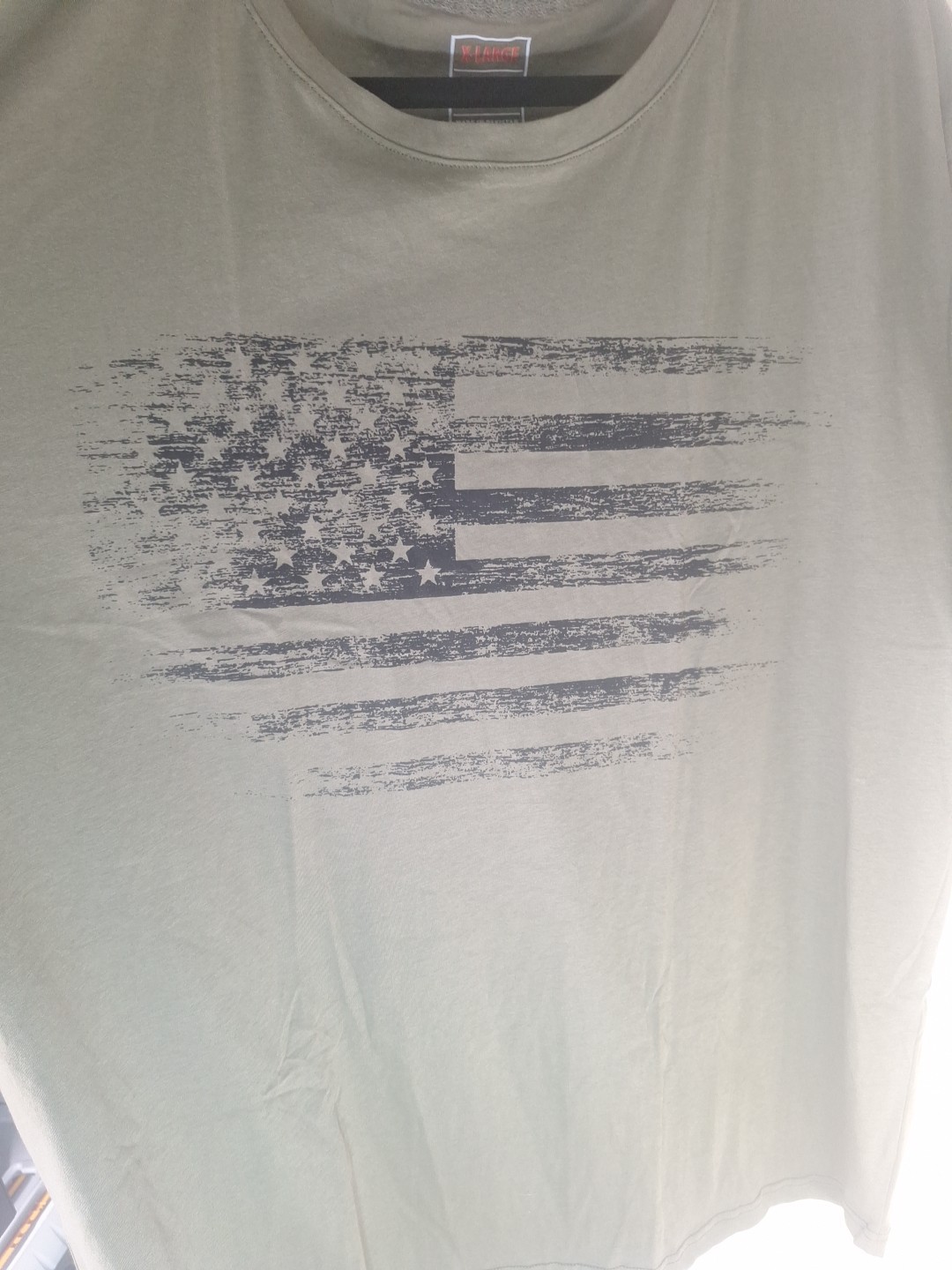 USA Distressed Flag Men's T Shirt Patriotic American Tee XL New Army Green gallery