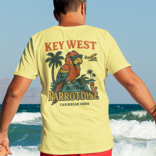 Caribbean Hobo Bird of Parrotdise T-shirt key west island Florida Rum Havana