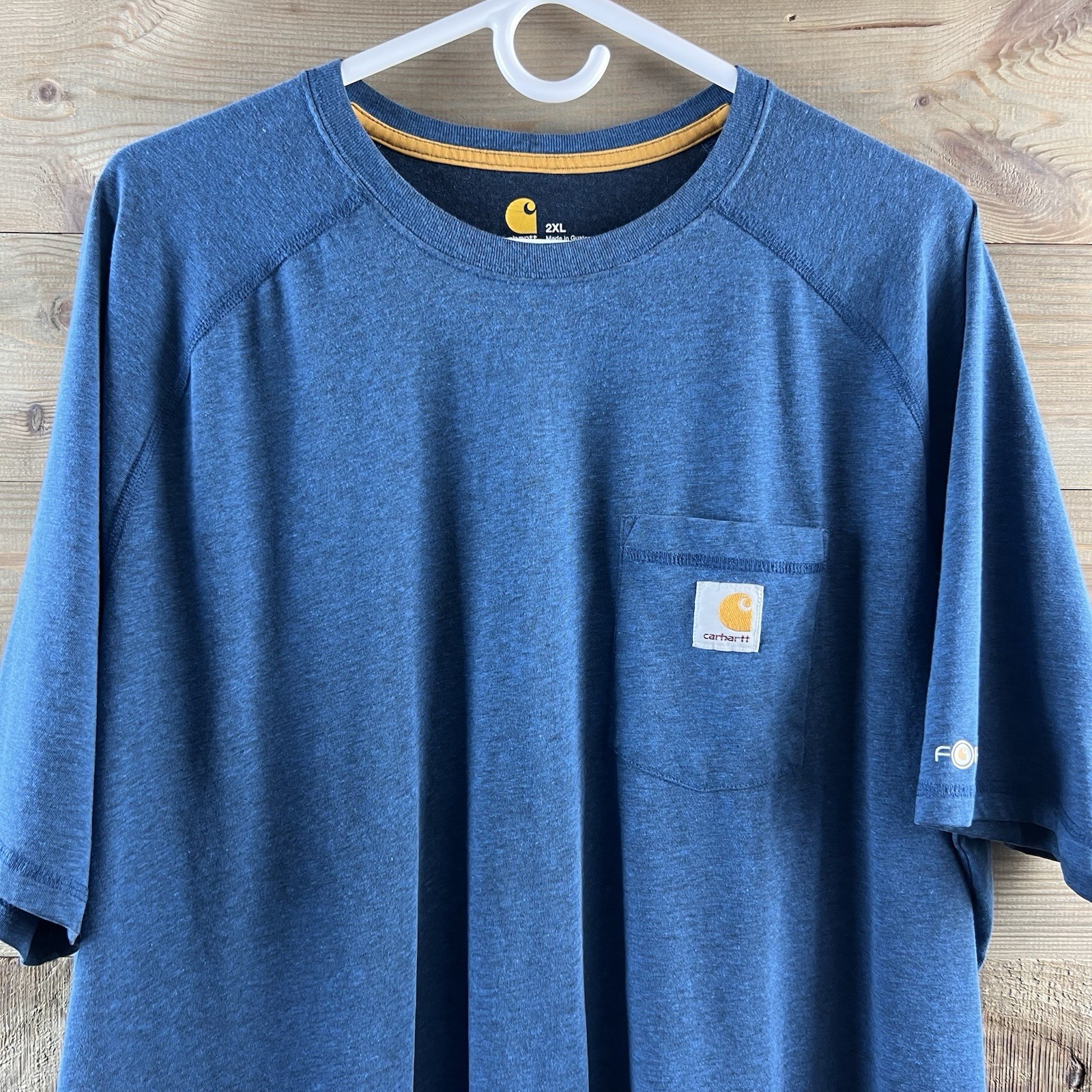 Carhartt Mens Shirt Short Sleeve Force Relaxed Fit Pocket Utility Work Blue XXL gallery