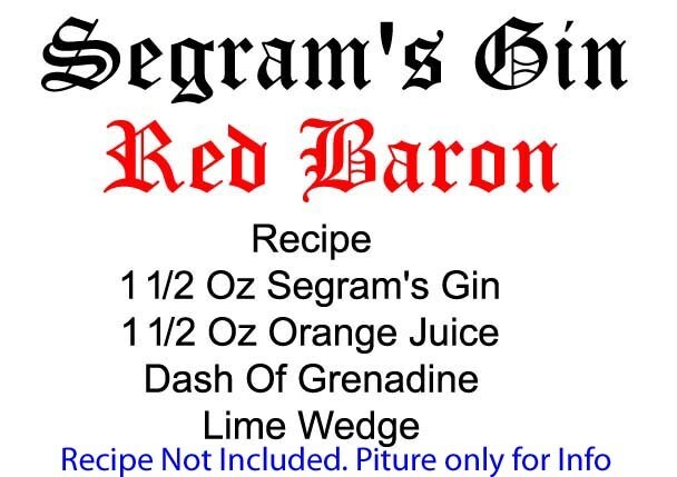 Seagram's Gin T-Shirt I Downed A Red Baron Size S (34-36) Made in U.S.A. gallery