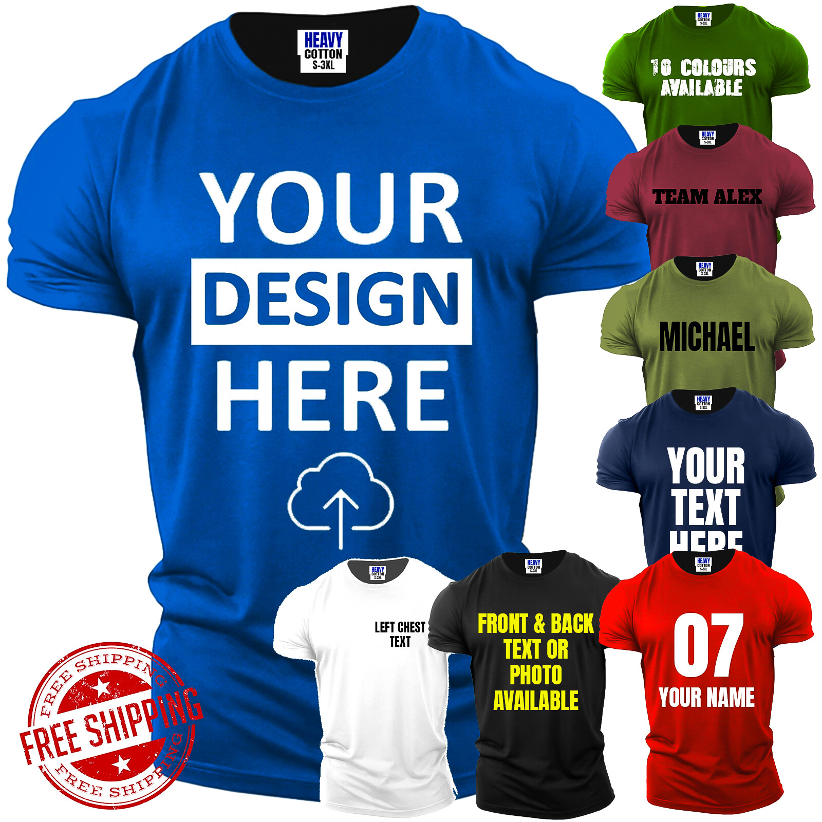Personalized Customized Funny Mens T Shirt Your Name Here Your Logo USA New Gift gallery