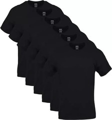 Extra Large Gildan (5-pack) Black Solid Heavy Cotton Short Sleeve Blank T-Shirt