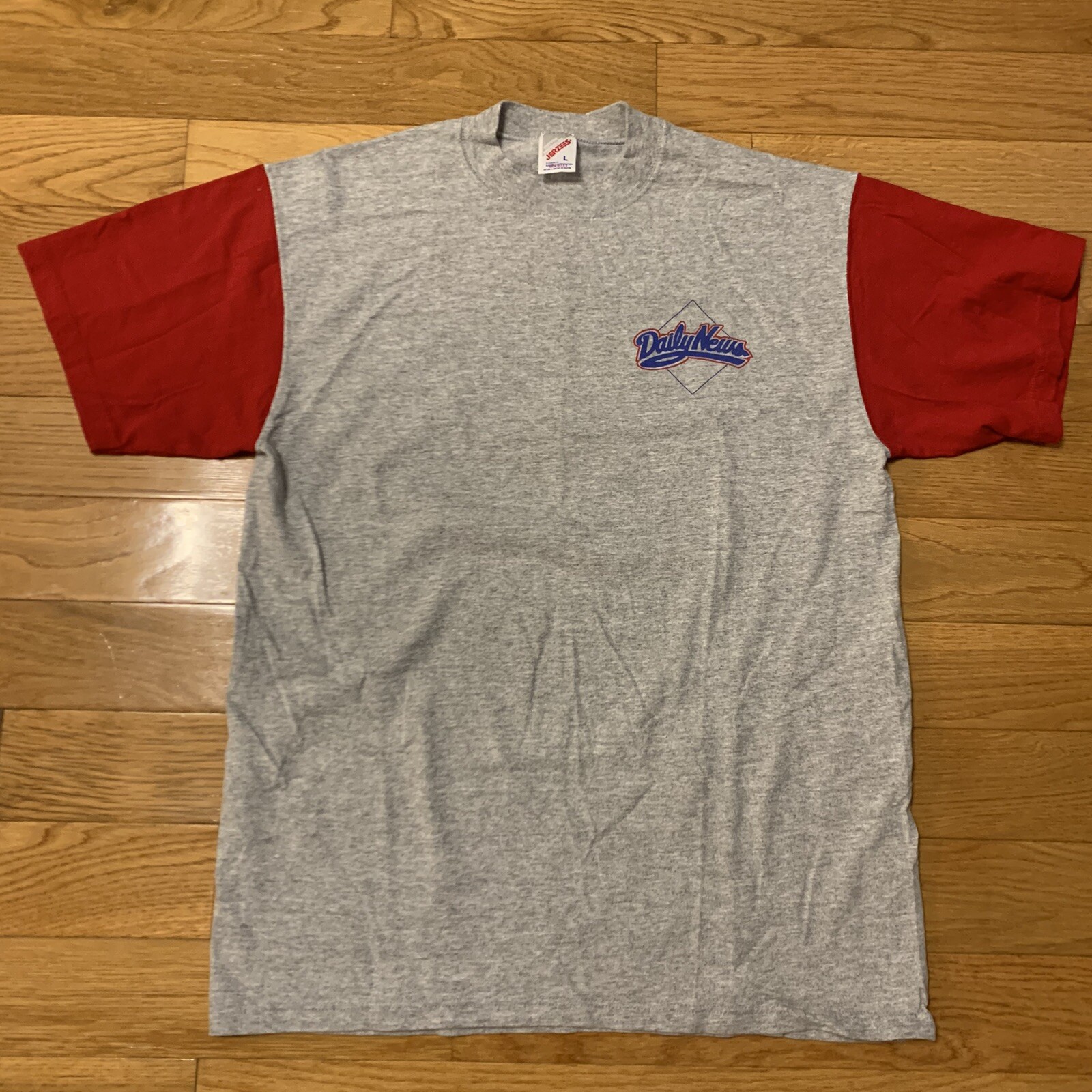 Vintage Daily News Jerzees Two Side 100% Cotton USA Made Mens Large T Shirt