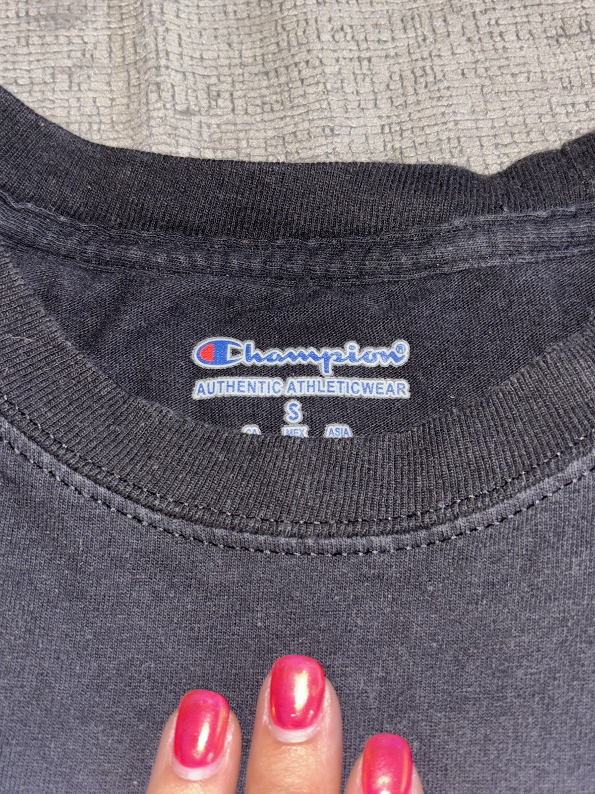 Champion Men’s Black Graphic Print Crew Neck T-Shirt Size S Logo "TUF U" gallery