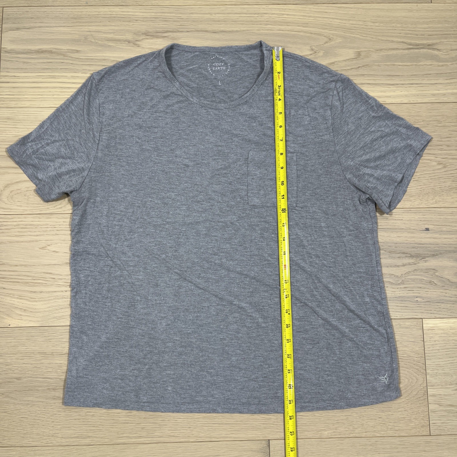 Cozy Earth Bamboo Lounge Pocket T-Shirt Tee Mens Size L Crew Neck Gray gallery