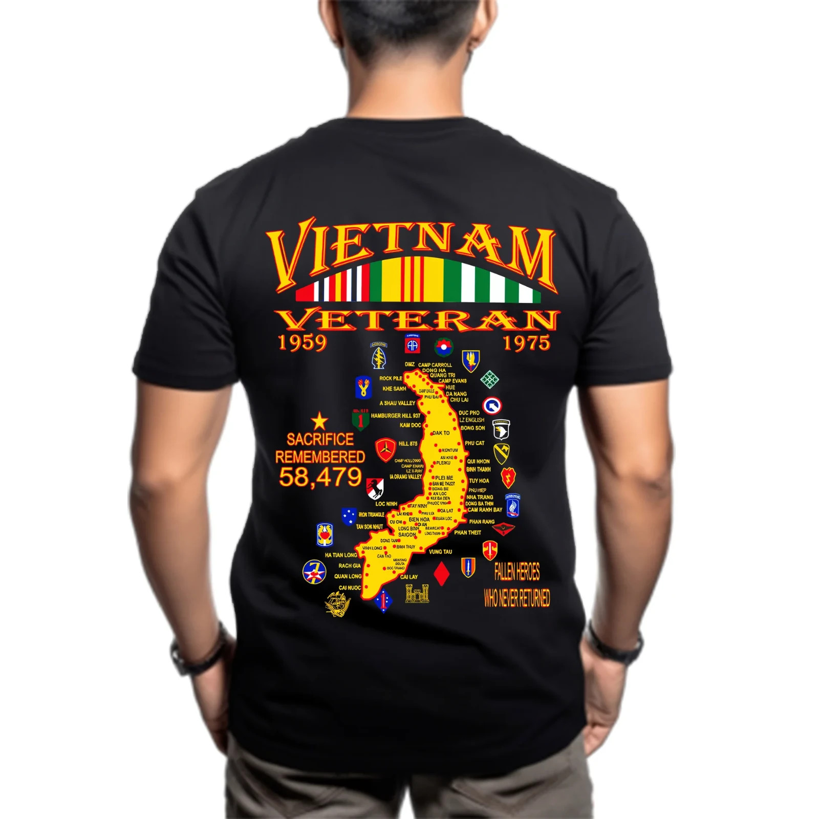 Vietnam Veteran 1959–1975 Classic Unisex T-Shirt Military Gift Tee Sizes S-5XL gallery