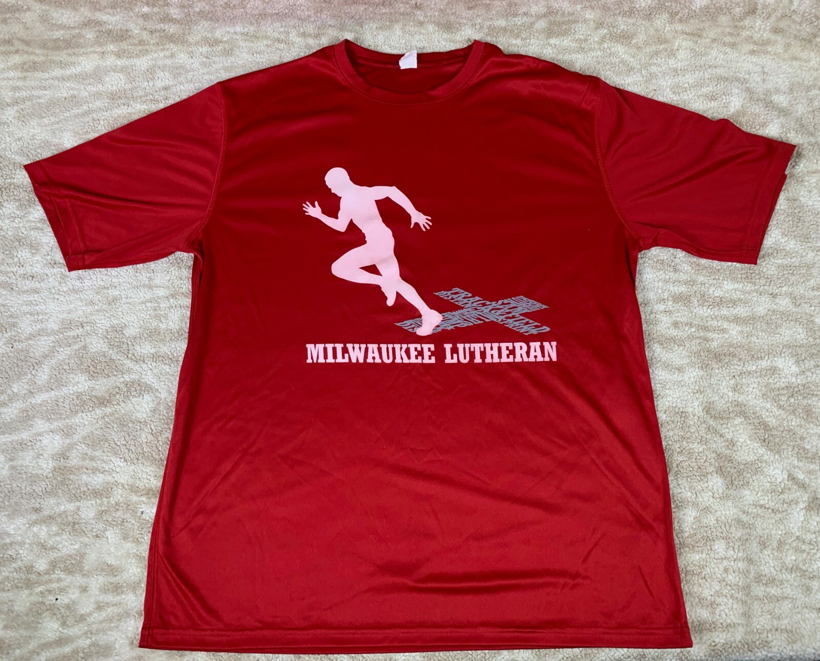 *****MILWAUKEE LUTHERAN TRACK AND FIELD MOISTURE WICKING T-SHIRT MENS LARGE***** gallery