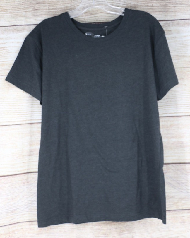Mens XL Charcoal Gray Fitted Crew Neck T-Shirt Basic Casual Cotton Blend Tee gallery
