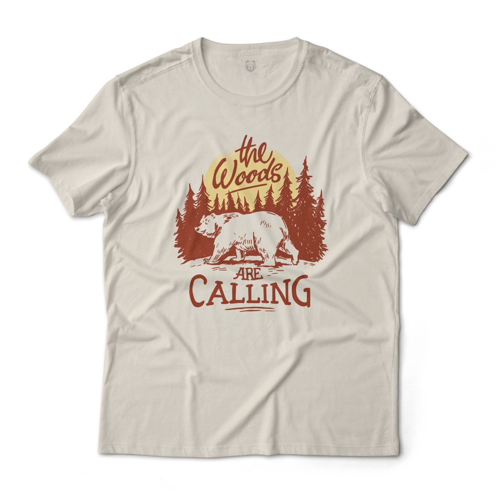 The Woods Are Calling Bear Nature Graphic T-Shirt Lightweight Cotton Tee Unisex gallery
