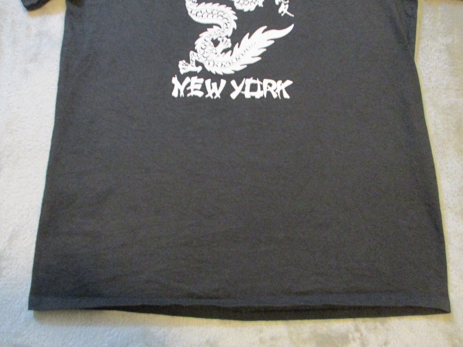 Vintage Chinatown New York Shirt Mens Medium Black White Dragon China Town gallery