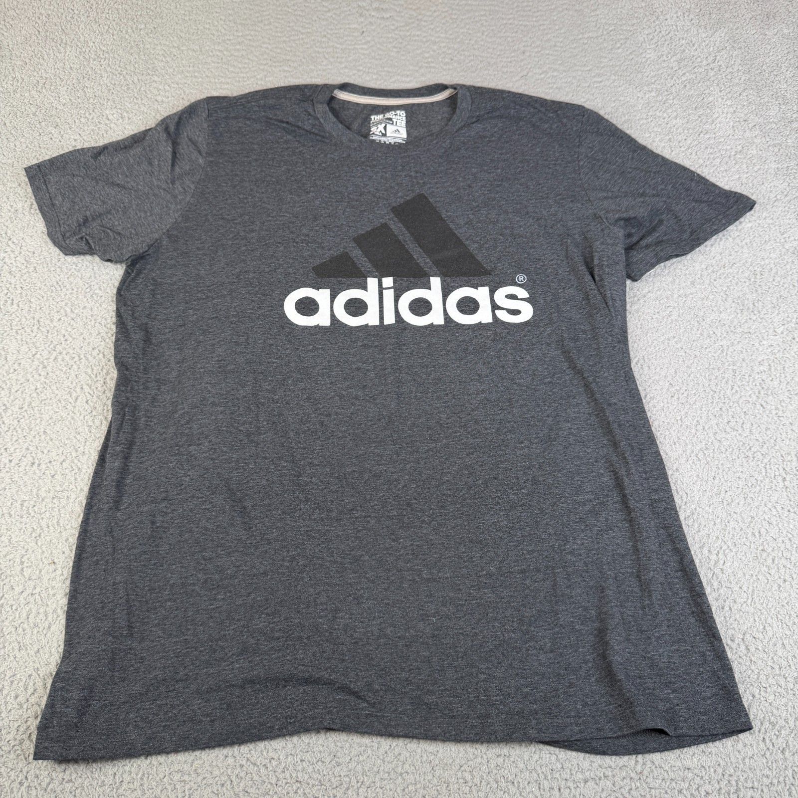 Adidas The Go-To Tee Mens 3XT TALL Gray Cllimalite Cotton Crew Neck Graphic gallery