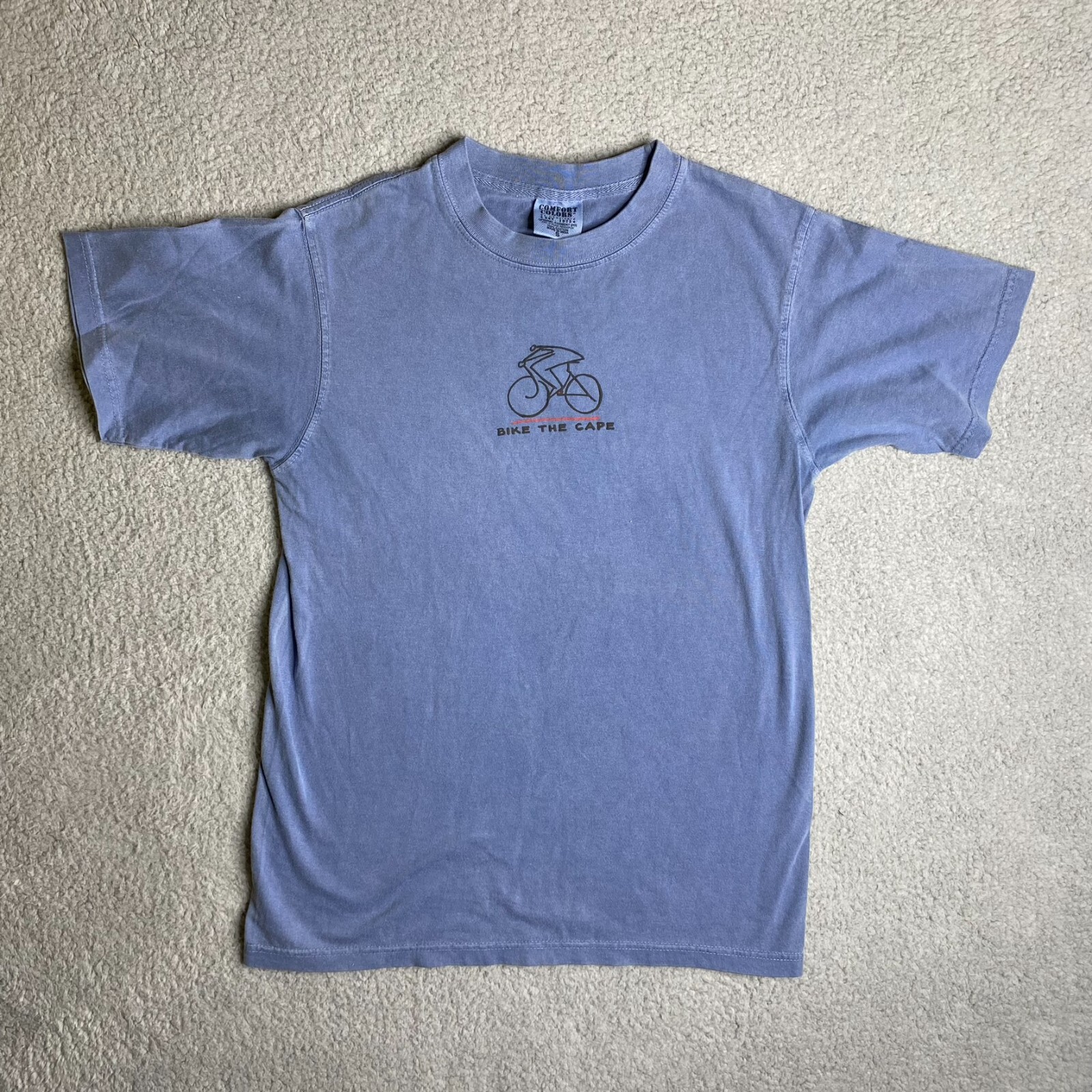 Comfort Colors Bike The Cape Graphic T-Shirt Adult Small Blue Cape Cod Casual gallery